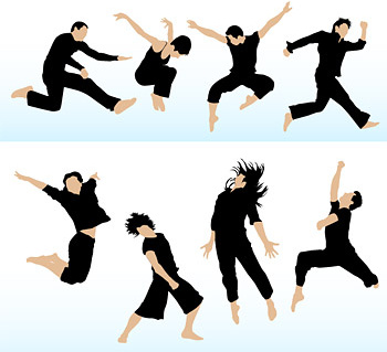 people jumping vector