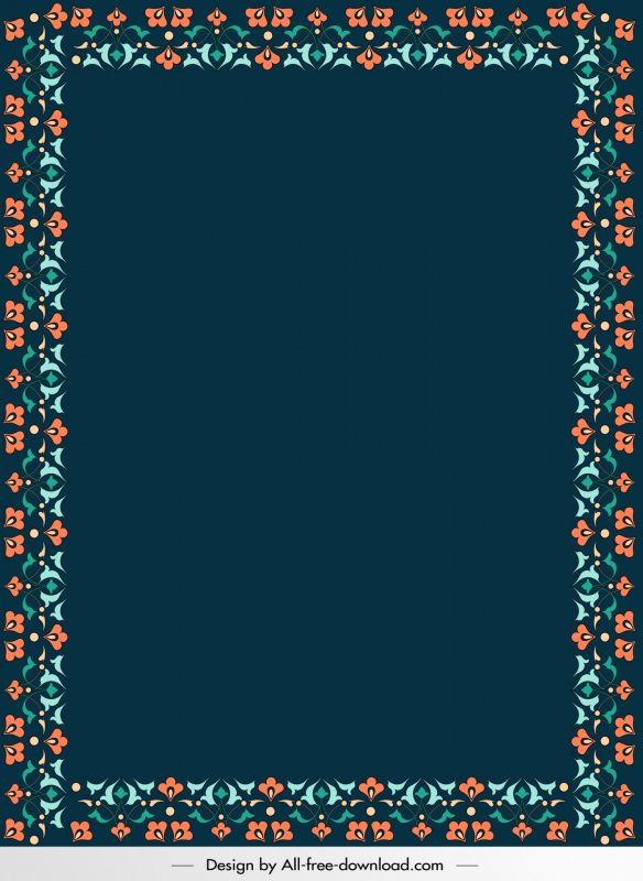 persian border template classic floral design  