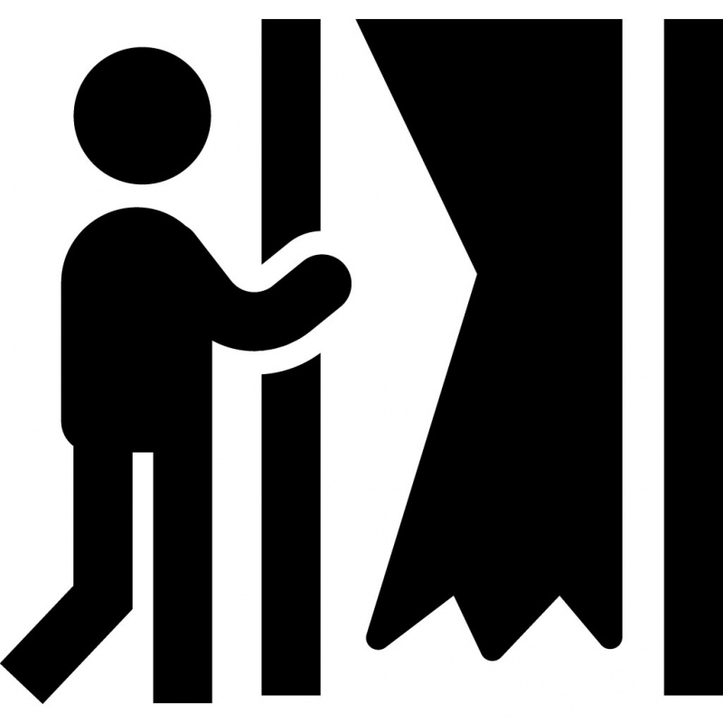 person booth sign icon silhouette outline 