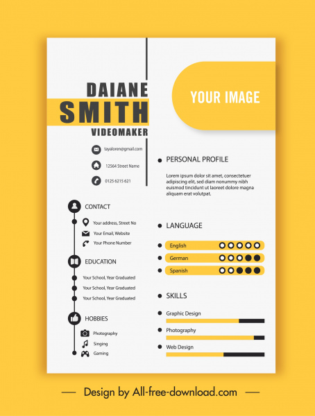 personnel cv template bright decor elegant modern 