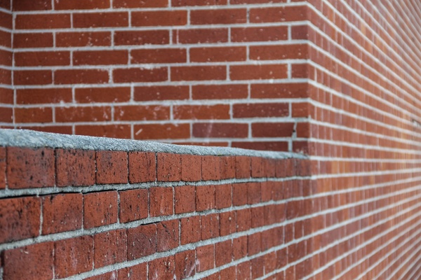 perspective brick wall with ledge