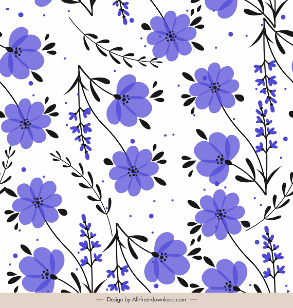 petals templates classic flat repeating violet decor