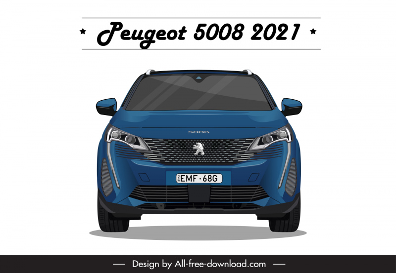 peugeot 5008 2021 car advertising template modern symmetric front view design