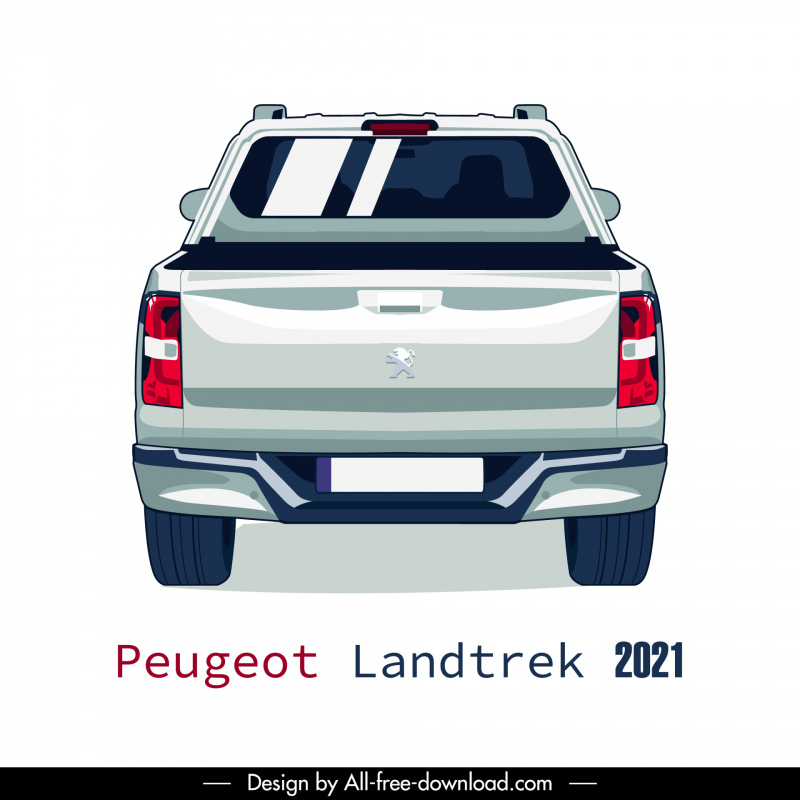 peugeot landtrek 2021 car model advertising template modern black view sketch
