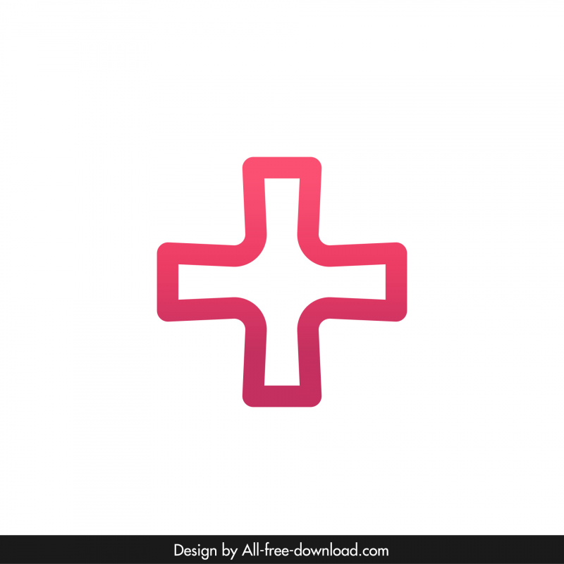pharmacy cross logo template flat modern elegant symmetric shape