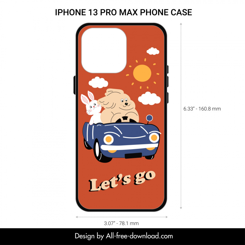 phone case template funny stylized cartoon dynamic