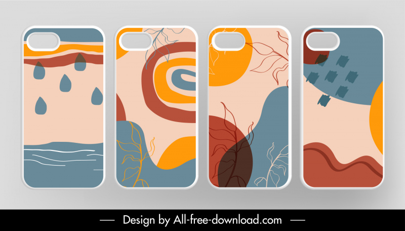 phone case templates retro abstract nature elements pattern decor
