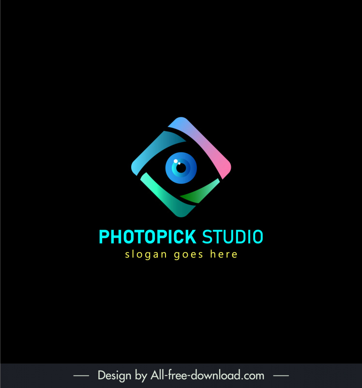 photopick studio logo template elegant contrast design eye square layout isolation 