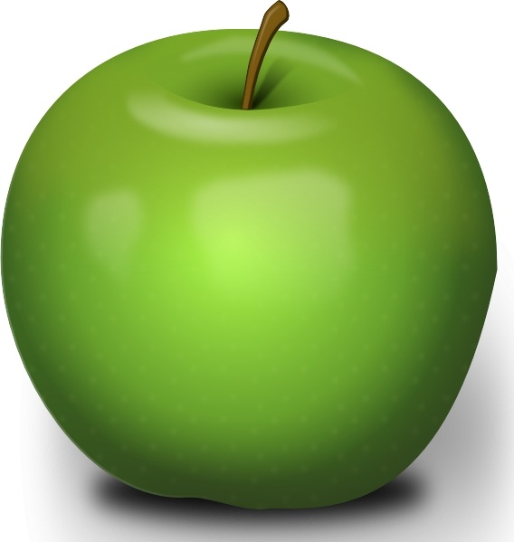 Photorealistic Green Apple clip art 