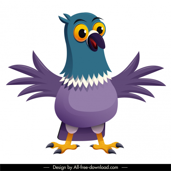 pigeon bird icon cute cartoon character sketch