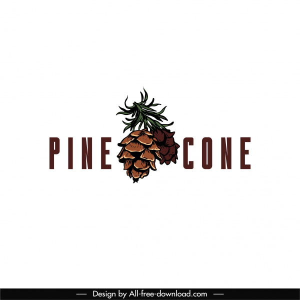 pine cone logo template classic texts decor