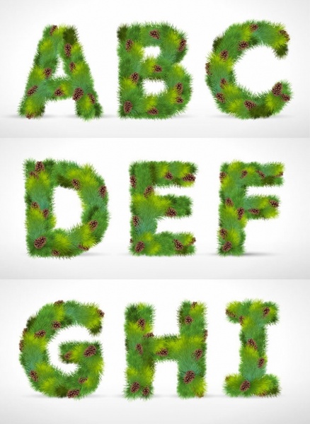 pine form letters 01 vector
