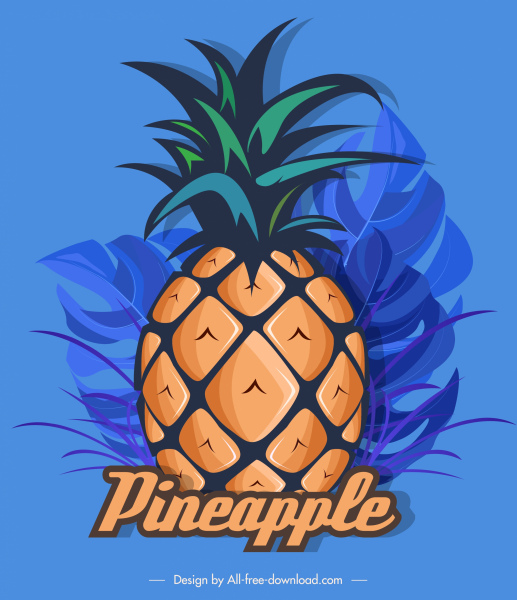 pineapple advertising background classical dark colored blurred decor