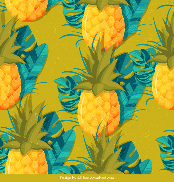 pineapple background colorful classical repeating design