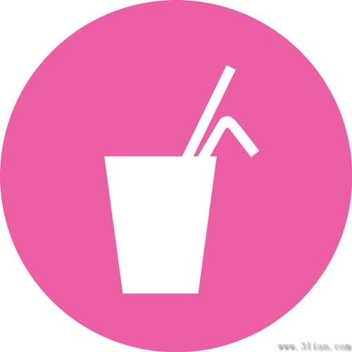 pink background beverage icons vector