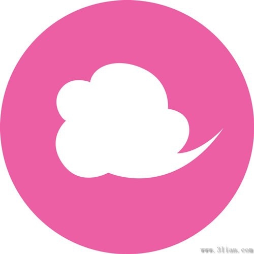 pink background clouds icons vector