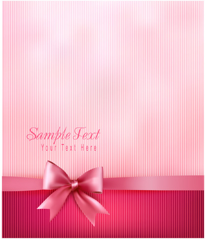 pink background with bow vector