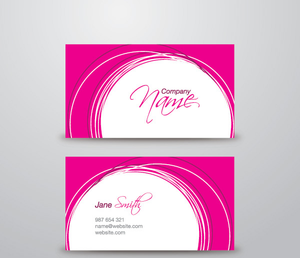 pink business card vector graphic 