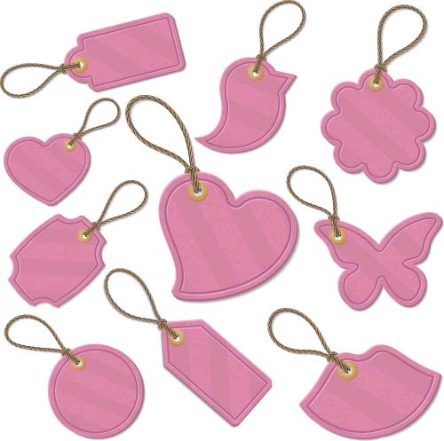 pink cute tags vector