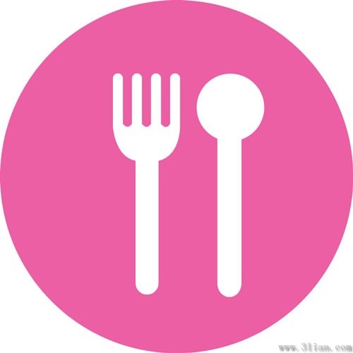 pink cutlery icons background vector