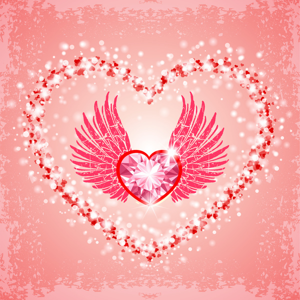 pink diamond heart background