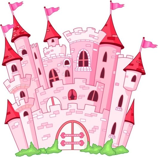 pink fairy princess castle vector