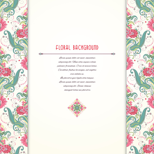pink floral with beautiful background vector