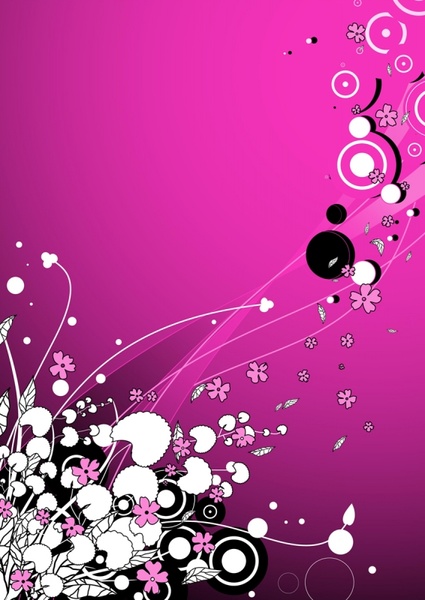 Pink Flower Background Free vector in Adobe Illustrator ai ( .ai ...