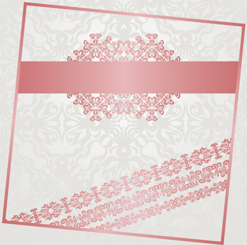 pink frame with floral background vector