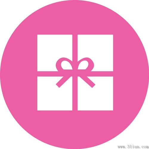 pink gift box icon vector