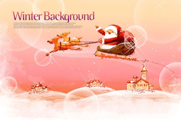 pink handpainted christmas posters psd layered