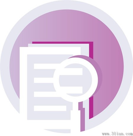 pink magnifying glass icon vector