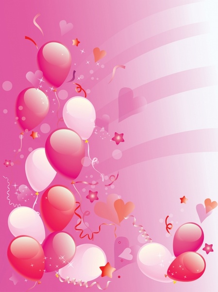 Pink Party balloons background