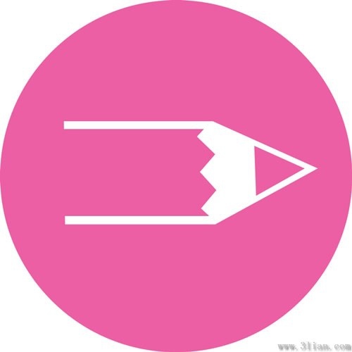 pink pencil icon vector 