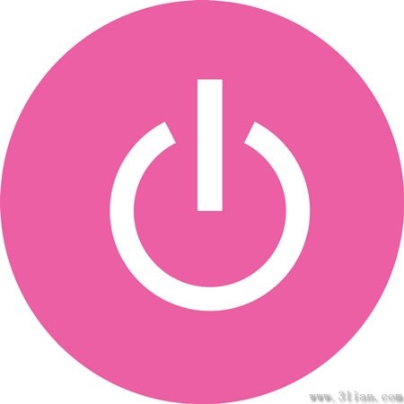 pink shutdown icon vector 