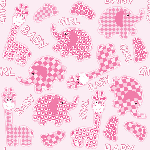 pink style kid card designs vector