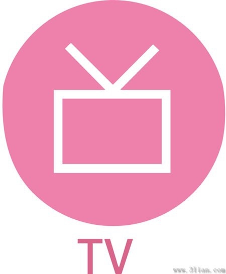 pink tv icon vector