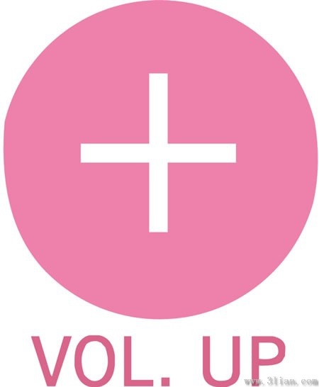 pink volup icon vector
