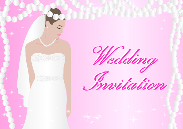 pink wedding invitation