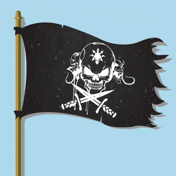 pirate flag icon scary skull design