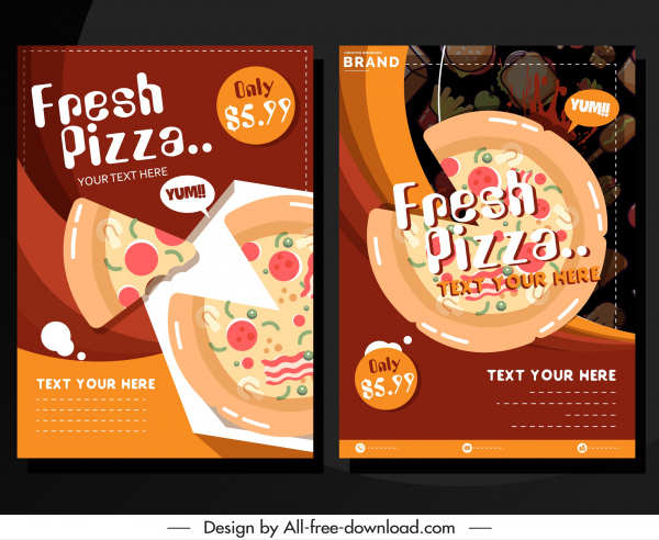 pizza advertising banner colorful classical decor