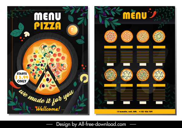 Pizza Menu Vectors Free Download Graphic Art Designs