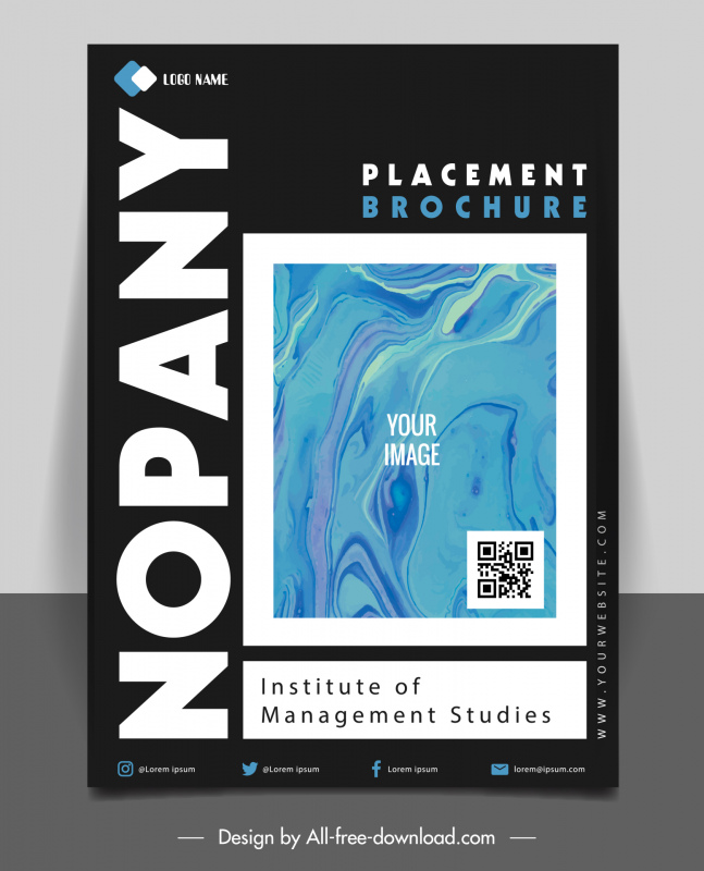 placement brochure template contrast abstract watercolors decor