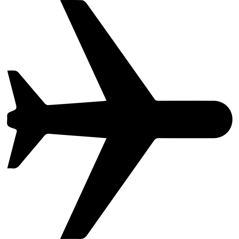 plane airport sign icon flat silhouette outline 