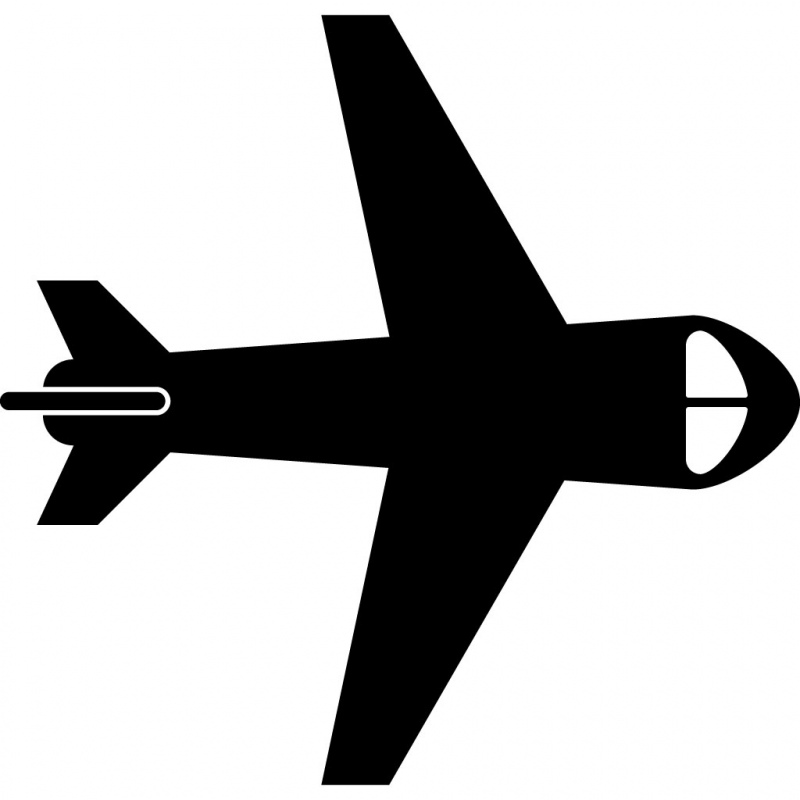 plane sign icon flat symmetric silhouette outline
