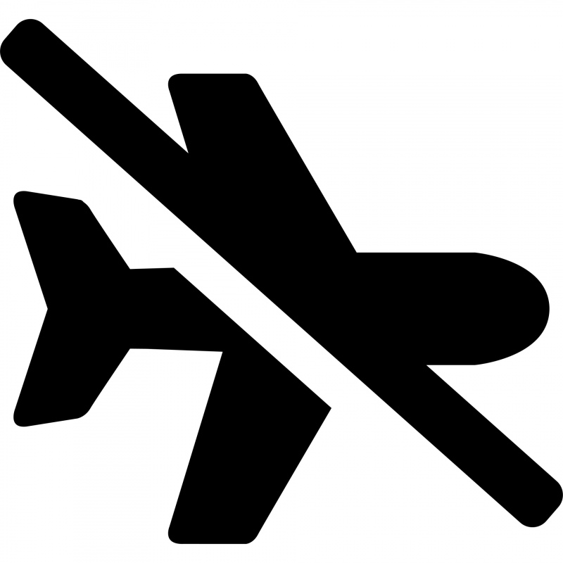 plane slash sign icon flat black silhouette sketch 
