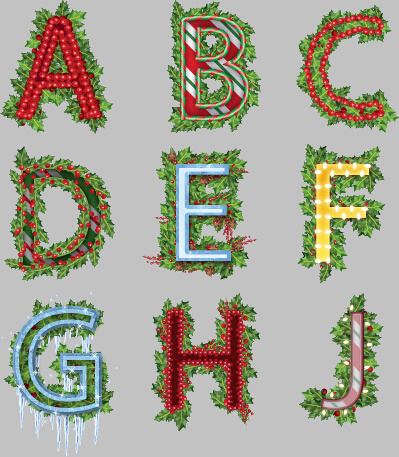 plant alphabet vector