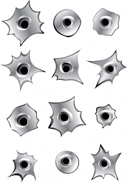 hole icons templates 2d grey metallic shapes decor