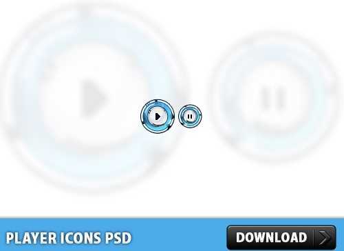 Player Button and Icons Free PSD file 