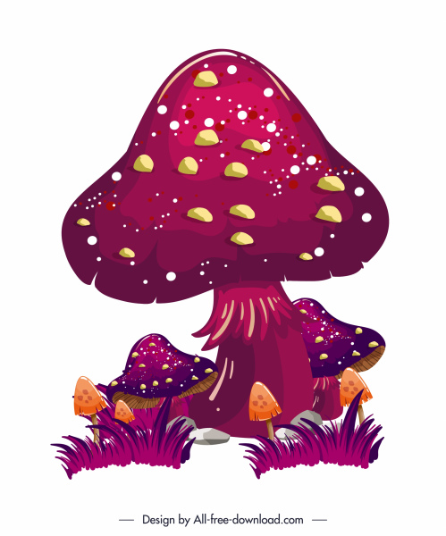 poison mushroom painting dark colorful sketch